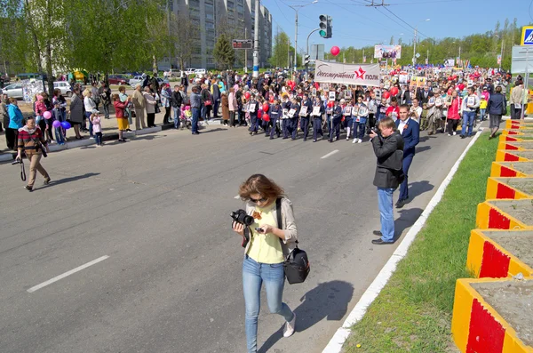 Novocheboksarsk, Rusko - 9 května 2016: Oslava vítězství Da — Stock fotografie