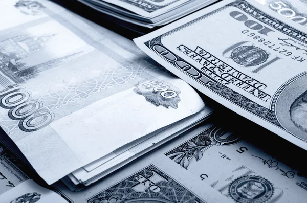 Speculatie met valuta de roebel dollar. — Stockfoto