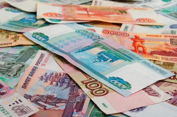 Dinheiro rublos russos . — Fotografia de Stock