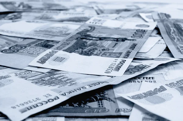 Russische roebels in contanten. — Stockfoto