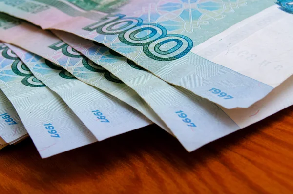 Bargeld russischer Rubel. — Stockfoto