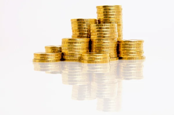 Coins from yellow metal. — Stock Photo, Image