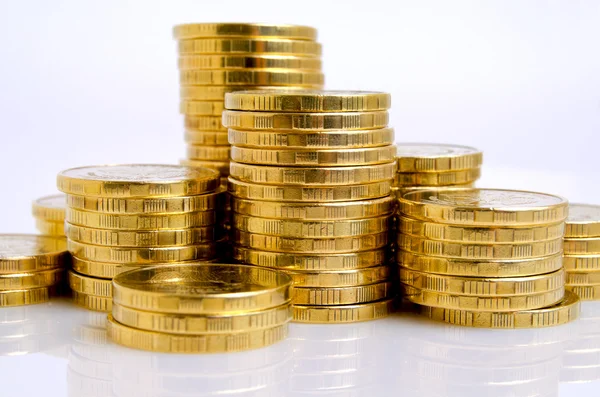 Monedas de metal amarillo . —  Fotos de Stock