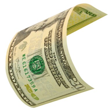 Yirmi dolar izole.