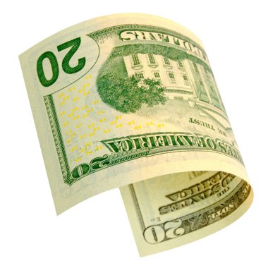 Yirmi dolar izole.