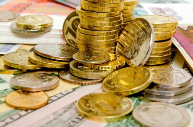 Coins and banknotes.