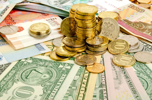 Coins and banknotes.