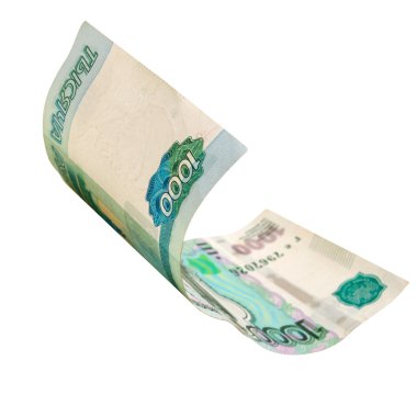 Bin ruble izole.