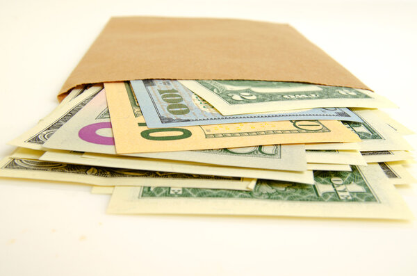 Money in envelope.