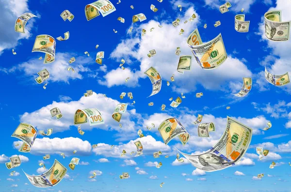 Geld am Himmel. — Stockfoto