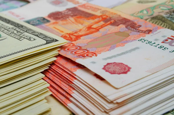 Currency speculation the ruble dollar. — Stock Photo, Image