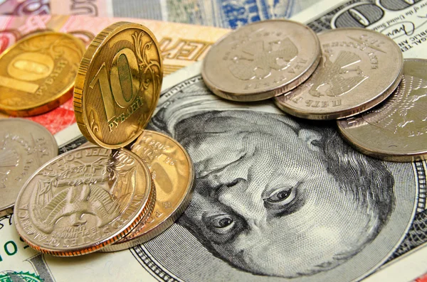 Especulação de moeda, rublo para dólar . — Fotografia de Stock