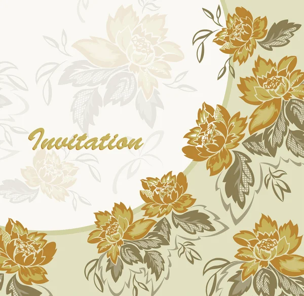 The invitation with yellow flowers — Stock Vector
