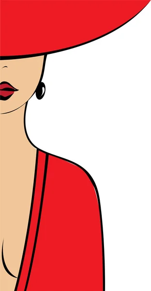 The woman in the red — Stock Vector