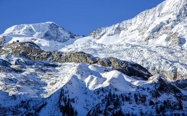 Гигантский ледниковый язык Fee Glacier (Fee Gletscher) в Saas Fee — стоковое фото