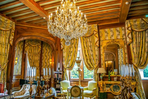 Francie Bordeaux Května 2019 Luxusní Barokní Interiér Zámku Mirambeau Luxusní — Stock fotografie