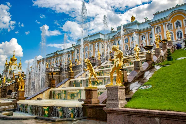 Ρωσια Petersburg Peterhof Ιουλιοσ 2016 Grand Cascade Fountains Peterhof Palace — Φωτογραφία Αρχείου