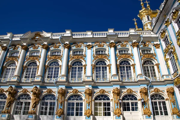 Famoso Mundialmente Palácio Catarina Cidade Pushkin Tsarskoye Selo Quilômetros Sul — Fotografia de Stock