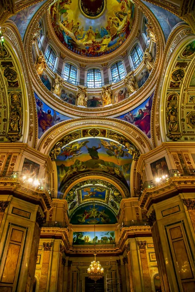 Saint Petersburg Russia 2015 Painting Dome Walls Isaacs Cathedral Petersburg — 스톡 사진