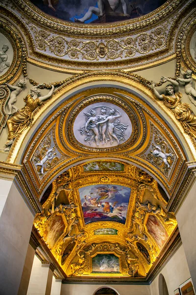 Europe Paris May 2015 Baroque Ceiling Louvre Museum Paris — 스톡 사진