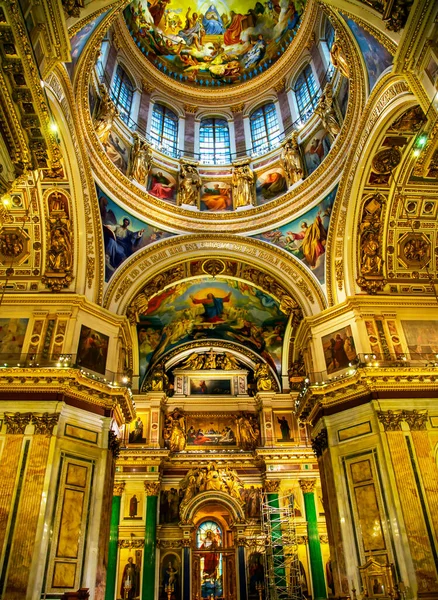 Saint Petersburg Rusko Září 2015 Obraz Kopuli Stěnách Katedrály Izáka — Stock fotografie