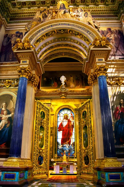 Saint Petersburg Rusko Září 2015 Obraz Kopuli Stěnách Katedrály Izáka — Stock fotografie