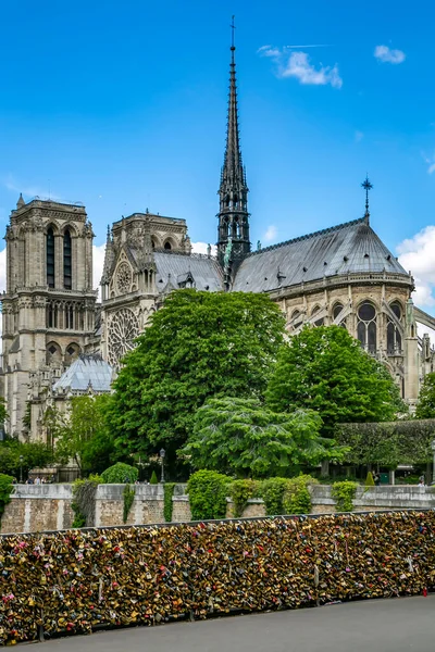 Europa Parigi Maggio 2015 Ponte Degli Innamorati Con Ciocche Amore — Foto Stock