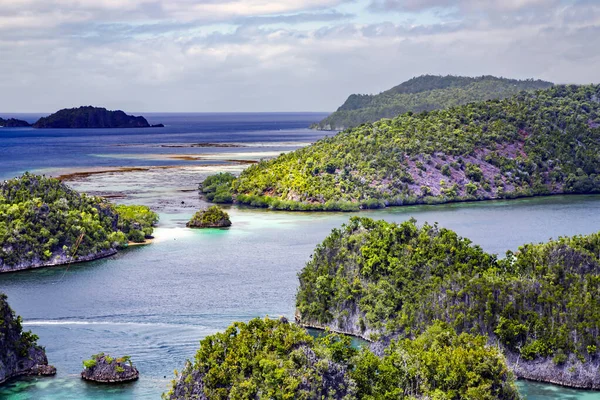 Una Hermosa Laguna Está Rodeada Islas Piedra Caliza Raja Ampat — Foto de Stock