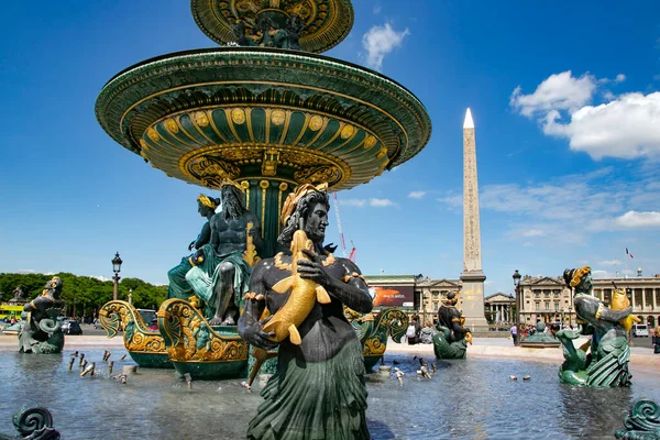 Frankreich Paris Mai 2015 Maritimer Brunnen Auf Dem Place Concorde — Stockfoto