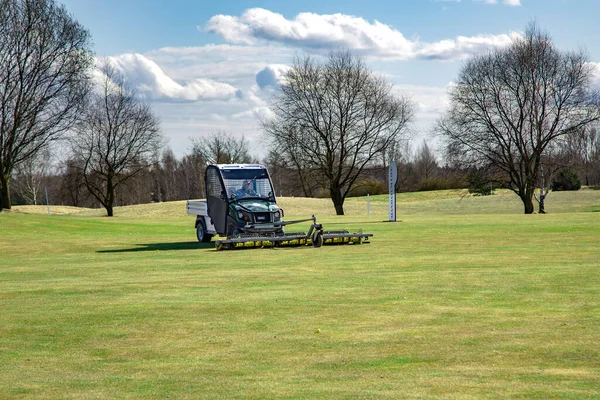 Latvia Riga April 2021 Golf Ball Collecting Vehicle Golf Course — Stock Photo, Image