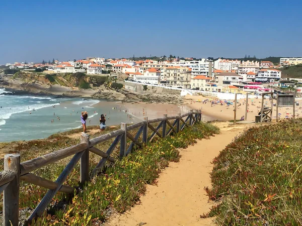 Portugal Lissabon August 2016 Blick Auf Die Kleinstadt Praia Das — Stockfoto