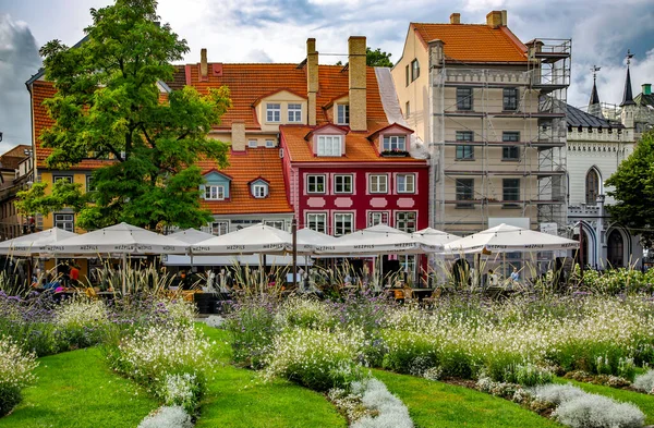 Lettland Riga Mai 2021 Alte Gotische Architektur Mit Schöner Landschaft — Stockfoto