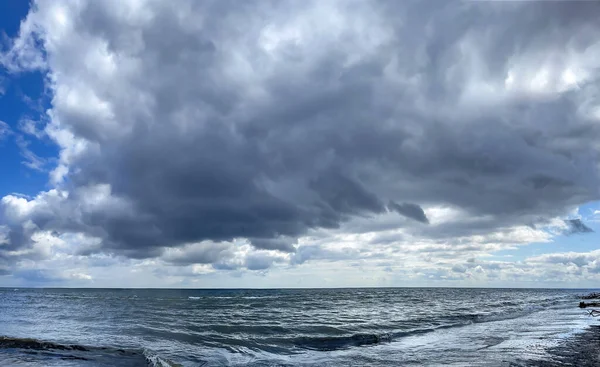 Wild Coast Cape Kolka Thunderstorm Clouds Storm Shore Baltic Sea — Stock Photo, Image