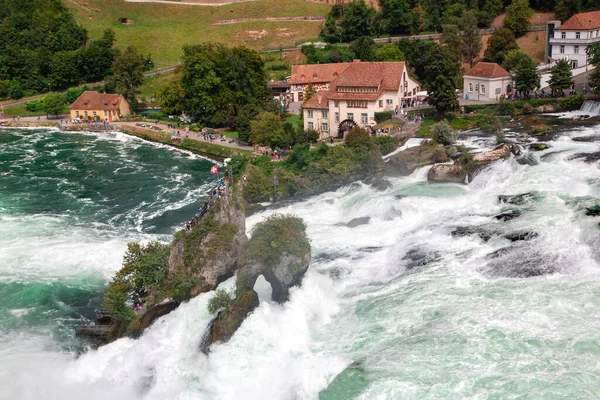 Switzerland Schaffhausen August 2021 Mighty White Rapids Rhine River Rhine — Stock Photo, Image