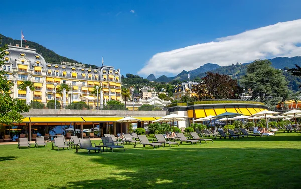 Suiza Montreux Agosto 2021 Hotel Fairmont Montreux Palace Está Situado — Foto de Stock