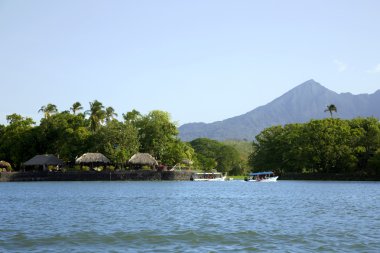 bir arka planda aktif bir yanardağ nicaragua Gölü concepcion