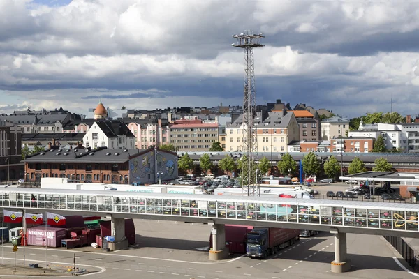 Bekijk langs de rivier en zeehaven van Turku, Finland — Stockfoto