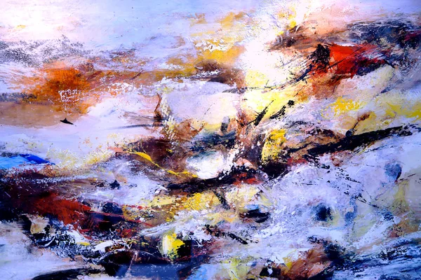 Parçası soyut renkli yağlı boya