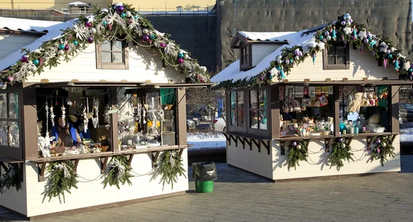 Zázraky zimní vánoční trh na náměstí manéž — Stock fotografie