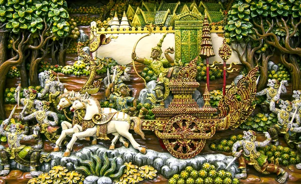 Thailand wood carving art — Stock Photo, Image