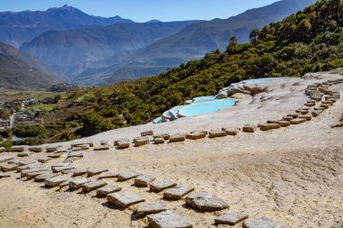 Baishuitai Beyaz Su Terasları, Şangri-La 'nın 101 km güneydoğusundaki Haba Kar Dağları eteklerinde yer almaktadır. Yunnan, Çin