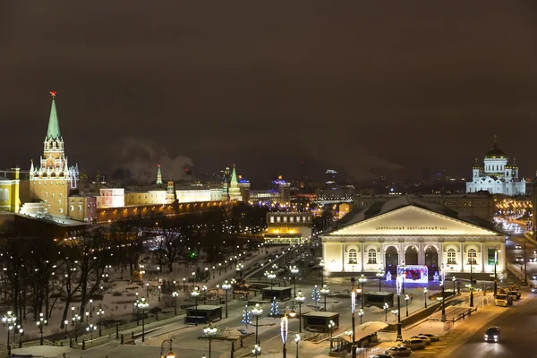 Панорамный вид ночью Москва — стоковое фото