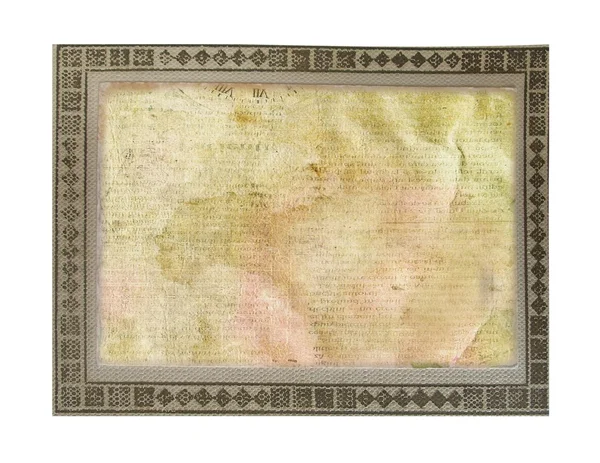 Старая винтажная смятая карта на белом фоне — стоковое фото