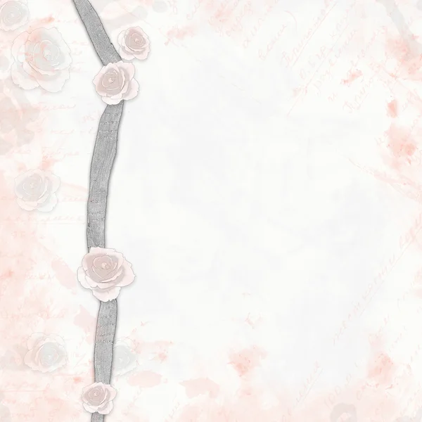 Abstrakter Hintergrund mit bemalten Rosen — Stockfoto