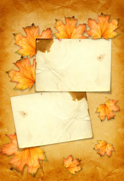 Grunge paper design in scrapbooking style with photoframe and au — Stock Photo, Image