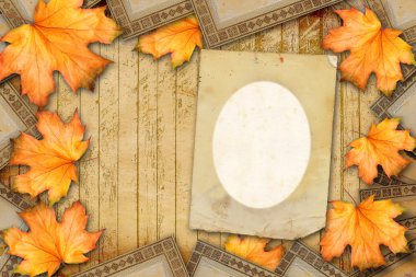 Grunge kağıt scrapbooking tarzı fotoğraf çerçevesi ve au tasarımında