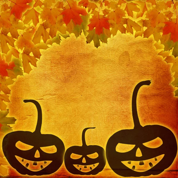 Festive pumpkin Halloween Day on the abstract paper background w — Stock Photo, Image