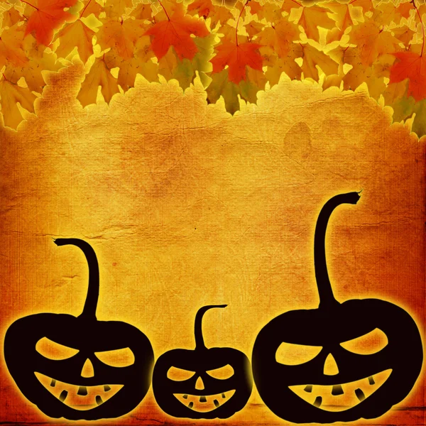 Dia festivo de Halloween de abóbora no fundo de papel abstrato w — Fotografia de Stock