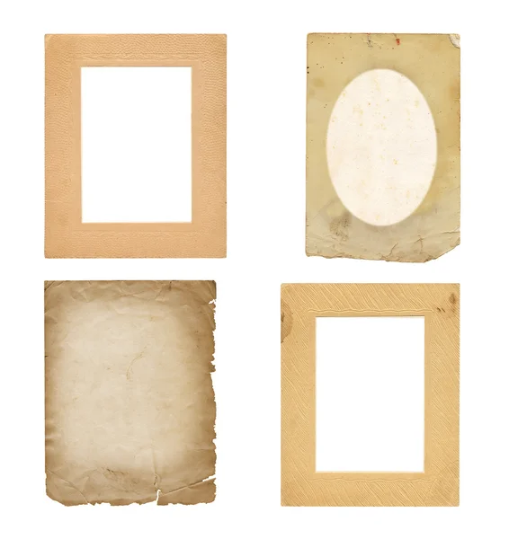 Zestaw stary tekstura papieru zdjęcie na białym tle — Zdjęcie stockowe
