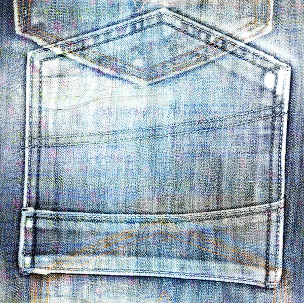 Старий джинсовий фон з отвором у стилі скрапбука — стокове фото